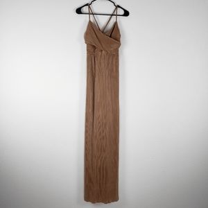 Majorelle Ribbed Gold Cross Front Maxi Dress